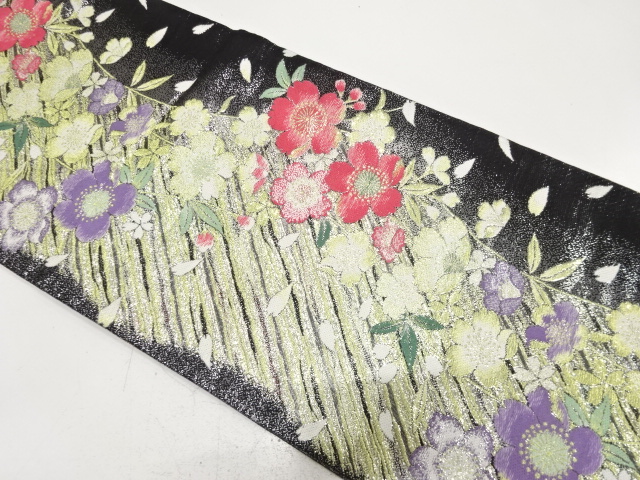 JAPANESE FUKURO OBI FOR FURISODE / WOVEN WEEPING SAKURA